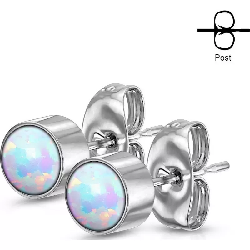 Серьги-гвоздики TATIC SE0113 с искусственным опалом