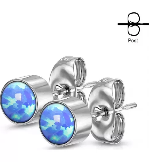 Серьги-гвоздики TATIC SE0113 с искусственным опалом