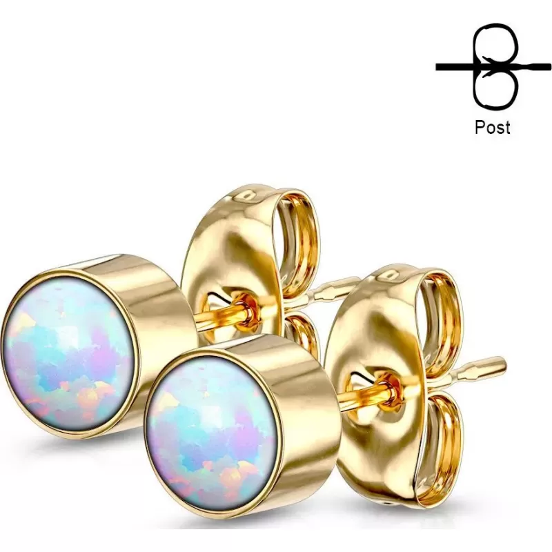 Серьги-гвоздики TATIC SE0113 с искусственным опалом