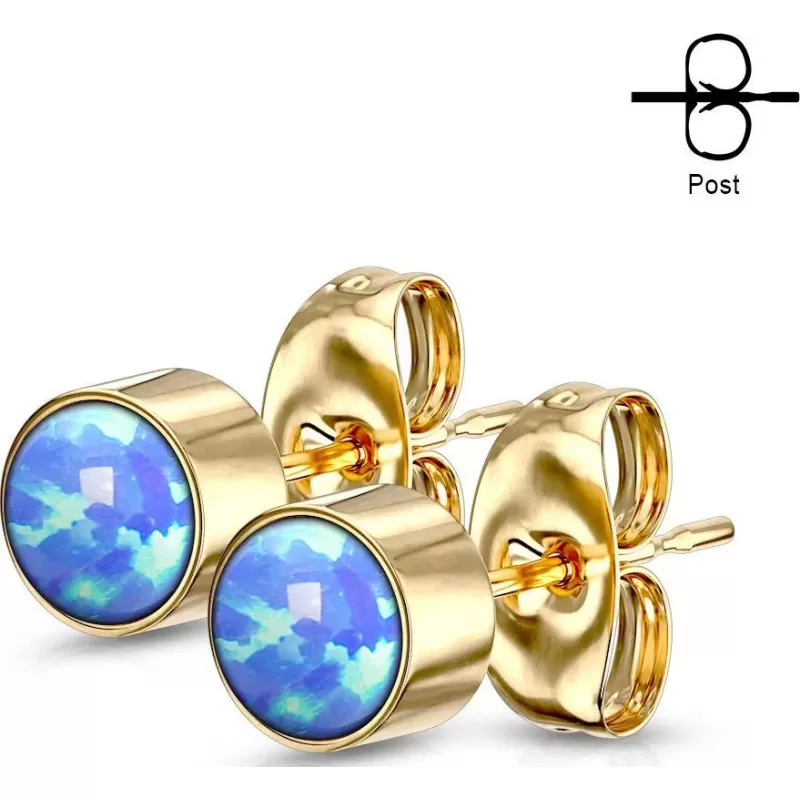 Серьги-гвоздики TATIC SE0113 с искусственным опалом