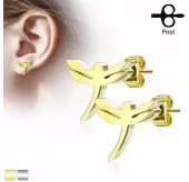 Женские серьги-гвоздики из стали TATIC SE2456 со стрекозой