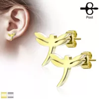 Женские серьги-гвоздики из стали TATIC SE2456 со стрекозой
