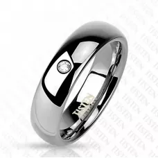 Кольцо Tisten из титан-вольфрама (тистена) R-TS-005 с фианитом