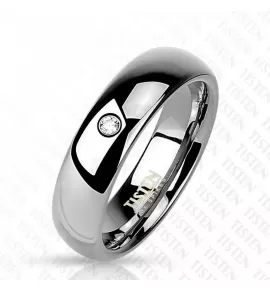 Кольцо Tisten из титан-вольфрама (тистена) R-TS-005 с фианитом