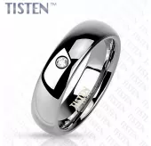 Кольцо Tisten из титан-вольфрама (тистена) R-TS-005 с фианитом
