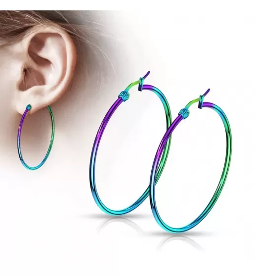 Серьги-кольца TATIC SEH01x из стали, диаметр от 10 до 75 мм