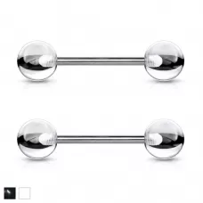 Пирсинг штанги набор 2 шт. из титана Pirslab 2хT23BAS для языка, сосков, с акриловыми шариками