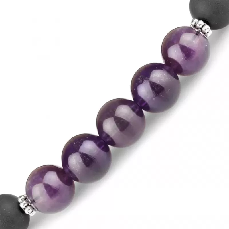 Браслет на резинке Everiot Select LNS-0276 из агата и аметиста