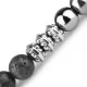 Мужской браслет Everiot STB-MJ-1732 из лавы и гематита с головой Будды