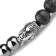 Мужской браслет Everiot STB-MJ-1732 из лавы и гематита с головой Будды