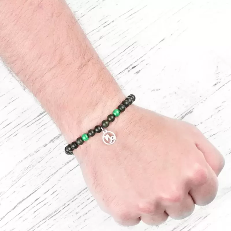 Браслет Шамбала со знаками зодиака Everiot Select LNS-6004 из змеевика и малахита