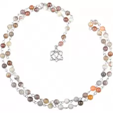 Женский розарий из агата Ботсвана с подвеской "Вечный узел" Everiot Select LNS-3133