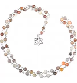 Женский розарий из агата Ботсвана с подвеской "Вечный узел" Everiot Select LNS-3133