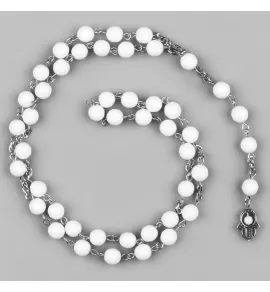 Розарий Everiot Select LNS-3075 из алебастра с подвеской "Хамса и звезда Давида"