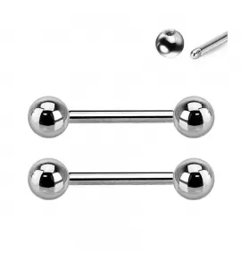 Штанги 2 шт. из титана с внешней резьбой Pirslab 2xT23B для пирсинга уха, индастриал, в язык, для сосков, брови