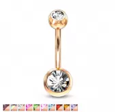 Серьга для пирсинга пупка PiercedFish GRN04 из стали с кристаллами