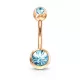 Серьга для пирсинга пупка PiercedFish GRN04 из стали с кристаллами