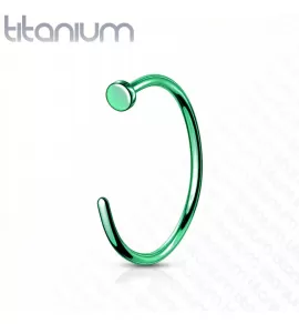 Кольцо из титана незамкнутое Pirslab T23NOH2-G серьга для пирсинга септума и крыла носа зеленое