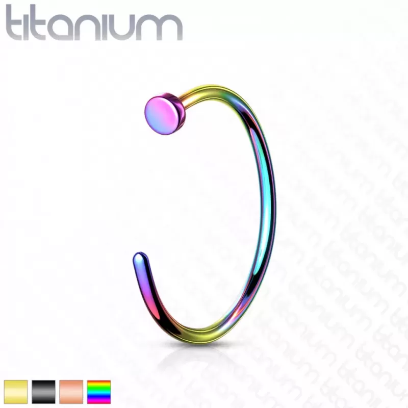 Кольцо из титана незамкнутое Pirslab T23NOH2-G серьга для пирсинга септума и крыла носа зеленое