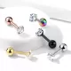 Серьга микроштанга PiercedFish JA05-RDC для пирсинга уха из стали с круглым фианитом