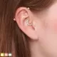 Серьга микроштанга PiercedFish JA05-RDC для пирсинга уха из стали с круглым фианитом