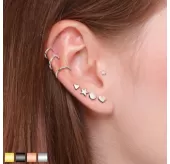 Серьга микроштанга PiercedFish JA05-RDC для пирсинга уха из стали с круглым фианитом