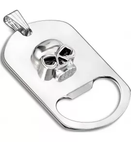 Мужской кулон из стали TATIC SSPM-6988 с черепом и открывалкой для бутылок