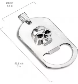 Мужской кулон из стали TATIC SSPM-6988 с черепом и открывалкой для бутылок