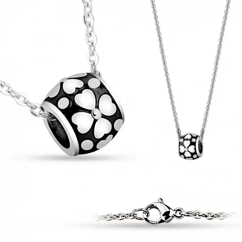 Кулон на цепочке Spikes SSPM-6611 с цветочным принтом