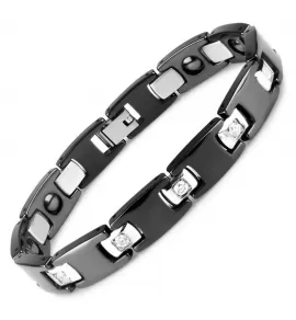 Мужской браслет из стали и керамики Everiot SB-ZS-2902 с фианитами