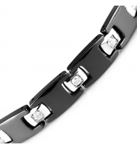 Мужской браслет из стали и керамики Everiot SB-ZS-2902 с фианитами