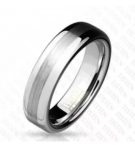 Кольцо Tisten из титан-вольфрама (тистена) R-TS-017 с матовой полосой