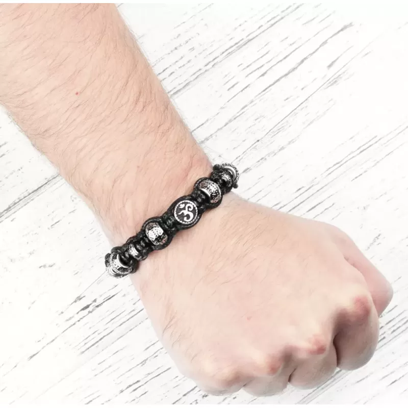 Браслет Everiot Select LNS-3020 Шамбала из стали с символом "ОМ"