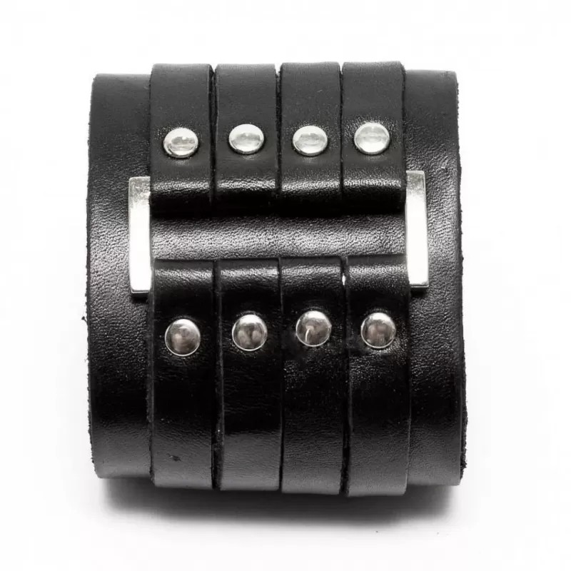 Кожаный браслет мужской Scappa B-203 коричневый и черный