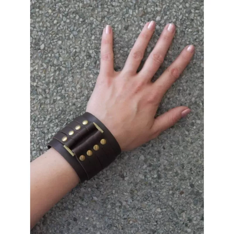 Кожаный браслет мужской Scappa B-203 коричневый и черный