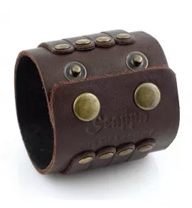Кожаный браслет мужской Scappa B-203 коричневый и черный