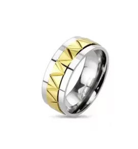 Кольцо из титана мужское Spikes NP-R-ТМ-3267 с зигзагообразным узором