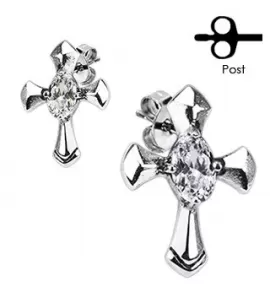 Серьги-гвоздики байкерские TATIC SSEM-121 в форме креста