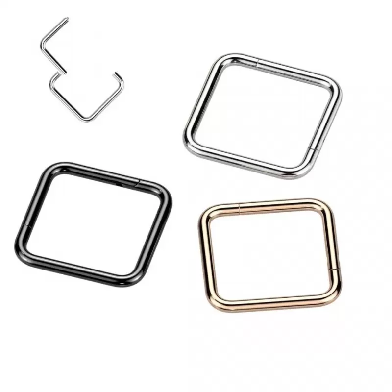 Пирсинг кольцо кликер из титана Pirslab RHT27 квадратной формы