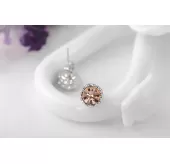 Серьги ROZI RR-05210 гвоздики с цветным камнем, серебристая оправа