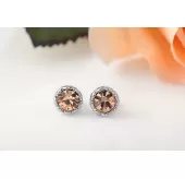 Серьги ROZI RR-05210 гвоздики с цветным камнем, серебристая оправа