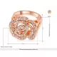Кольцо ROZI RG-66410B с розой и прозрачными кристаллами