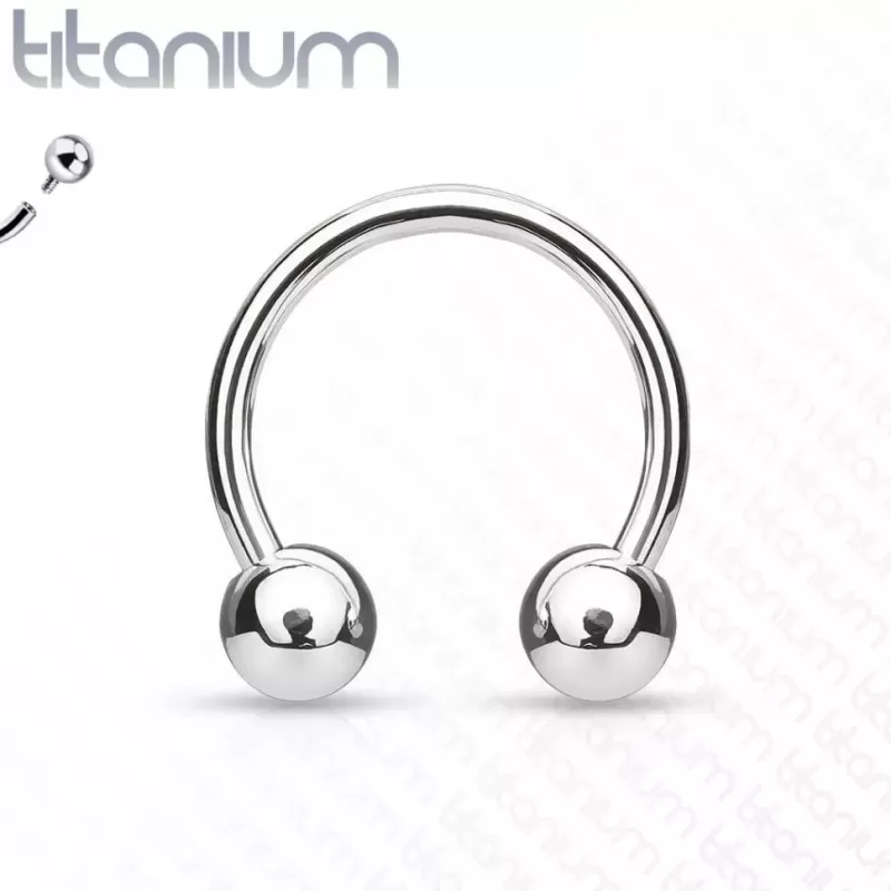 Циркуляр (подкова) с внутренней резьбой из титана Pirslab TIH серьга для септума, хряща уха, брови, носа, губ, пупка, сосков, пирсинга смайл