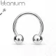 Циркуляр (подкова) с внутренней резьбой из титана Pirslab TIH серьга для септума, хряща уха, брови, носа, губ, пупка, сосков, пирсинга смайл