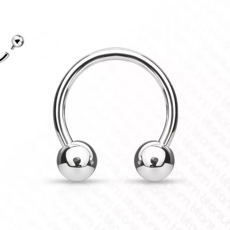 Циркуляр (подкова) с внутренней резьбой из титана Pirslab TIH серьга для септума, хряща уха, брови, носа, губ, пупка, сосков, пирсинга смайл