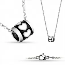 Кулон на цепочке Spikes SSPM-6613 с сердечками