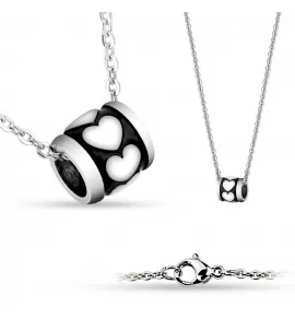 Кулон на цепочке Spikes SSPM-6613 с сердечками