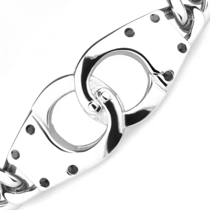 Стальной мужской браслет-цепочка с наручниками Everiot SB-ZS-5728