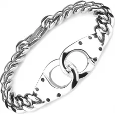 Стальной мужской браслет-цепочка с наручниками Everiot SB-ZS-5728