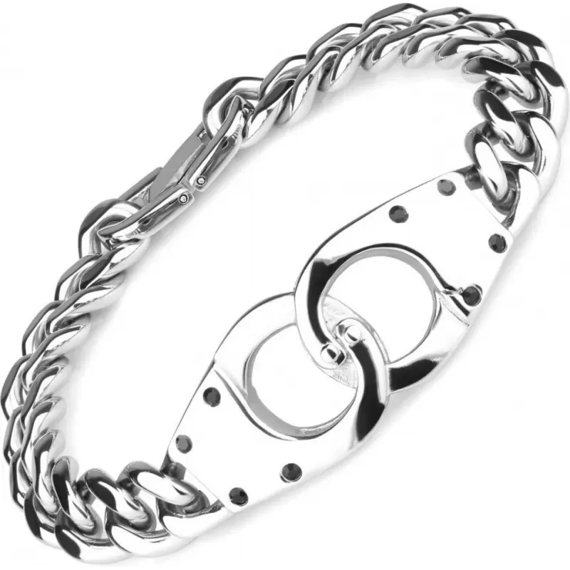 Стальной мужской браслет-цепочка с наручниками Everiot SB-ZS-5728